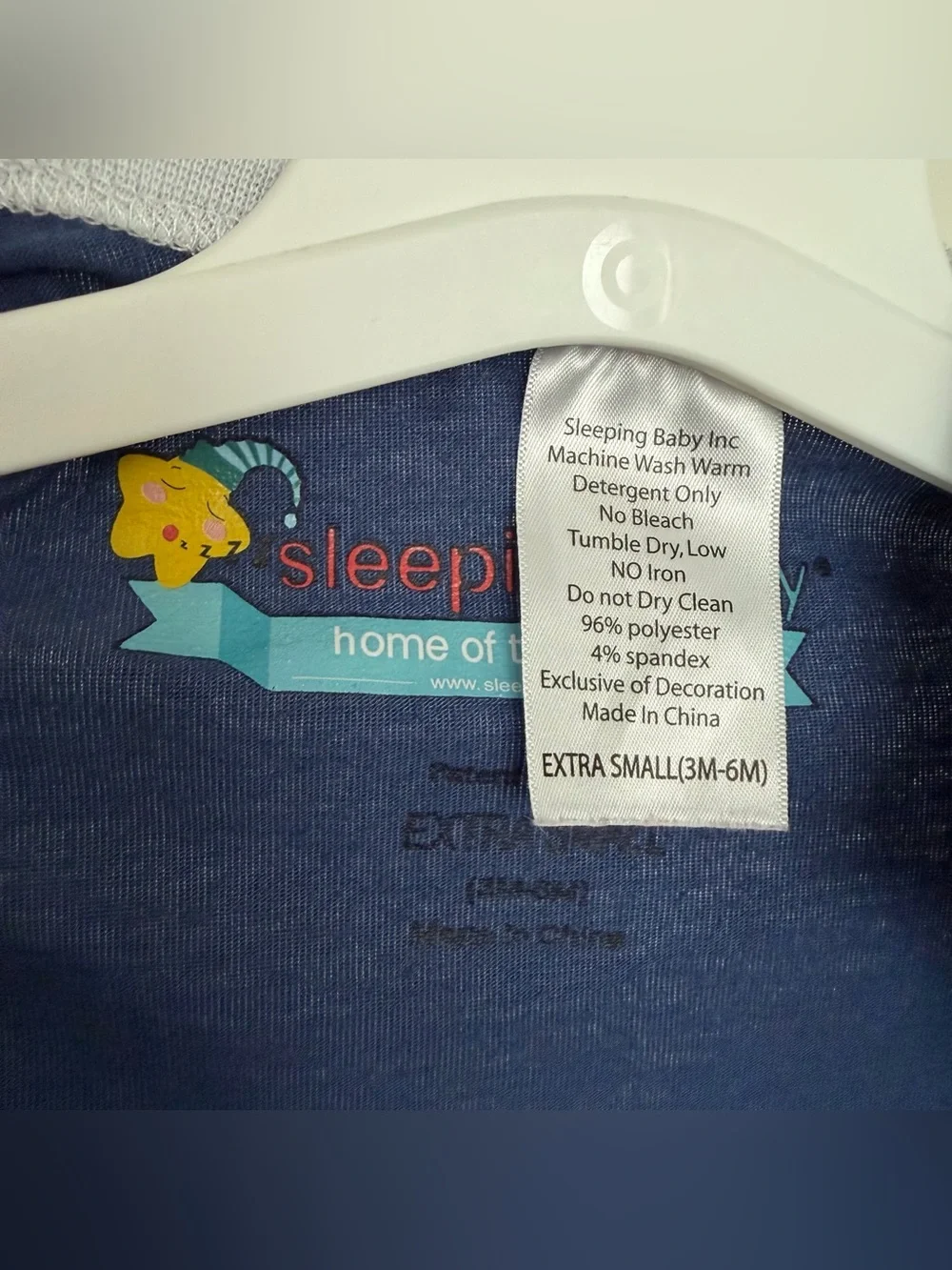 Sleeping Baby Zipadee Zip Swaddle Navy Size XS 3-6M